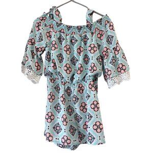 My Michelle Girls Cold Shoulder Romper,  Size Large